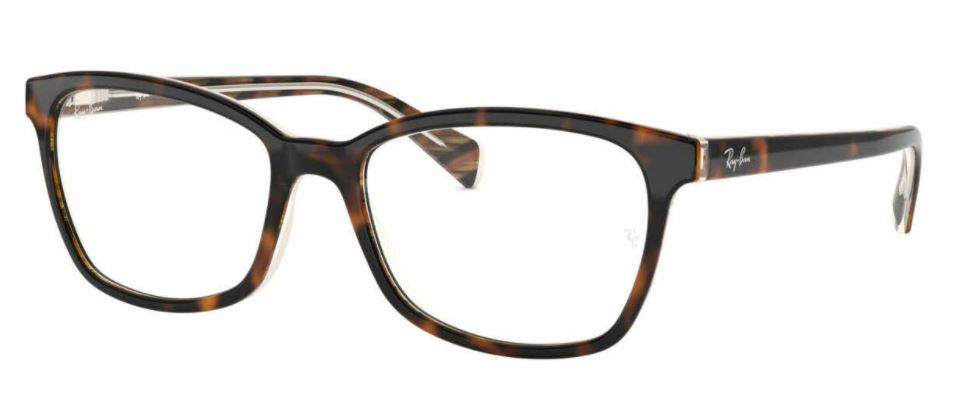 Stylish tortoiseshell rectangular eyeglass frames.