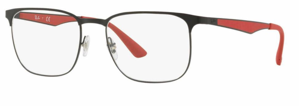 Ray-Ban Rx6363 Black Red 54-18-145 B40