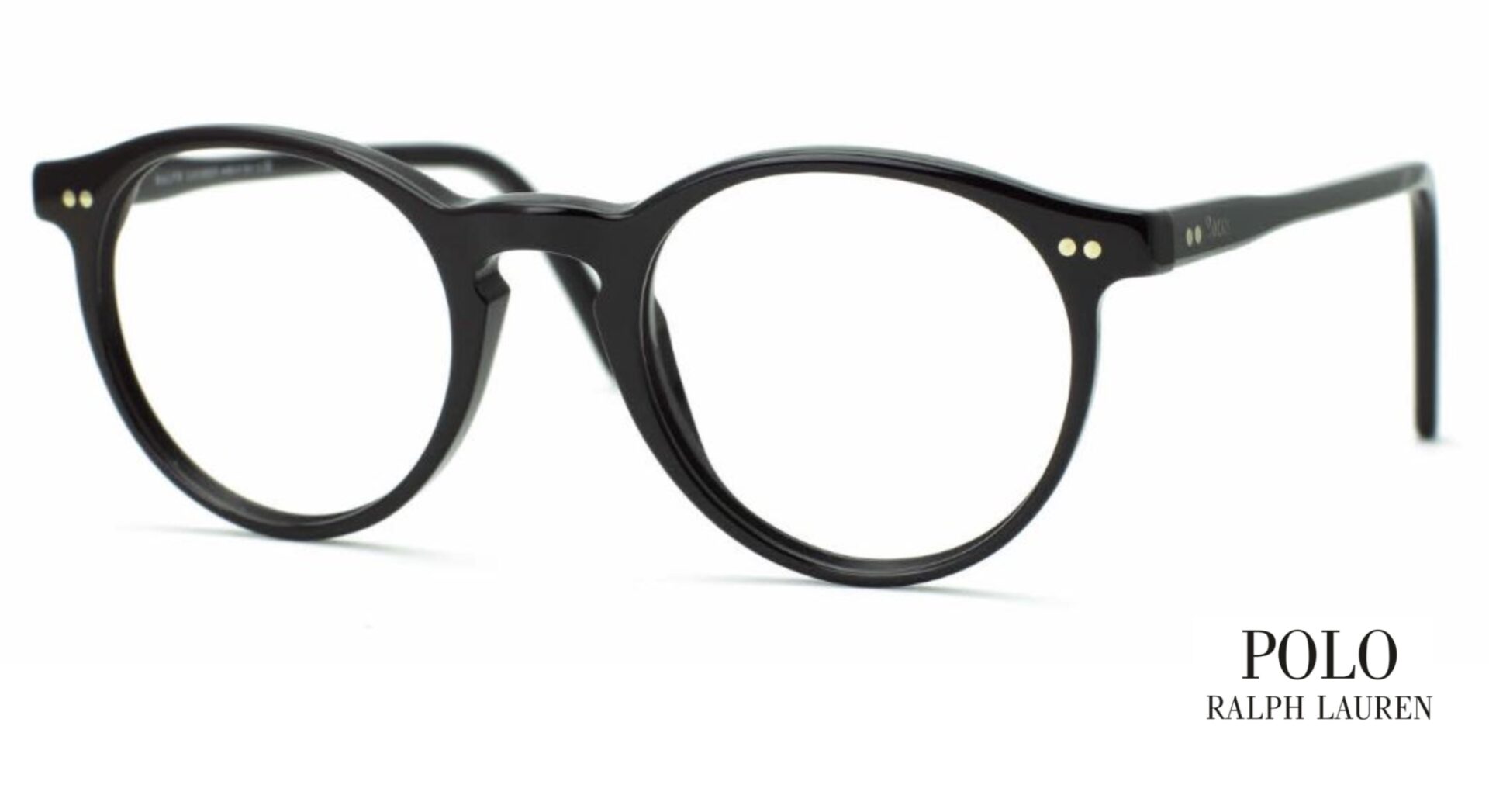 Black round eyeglasses with a classic frame design.