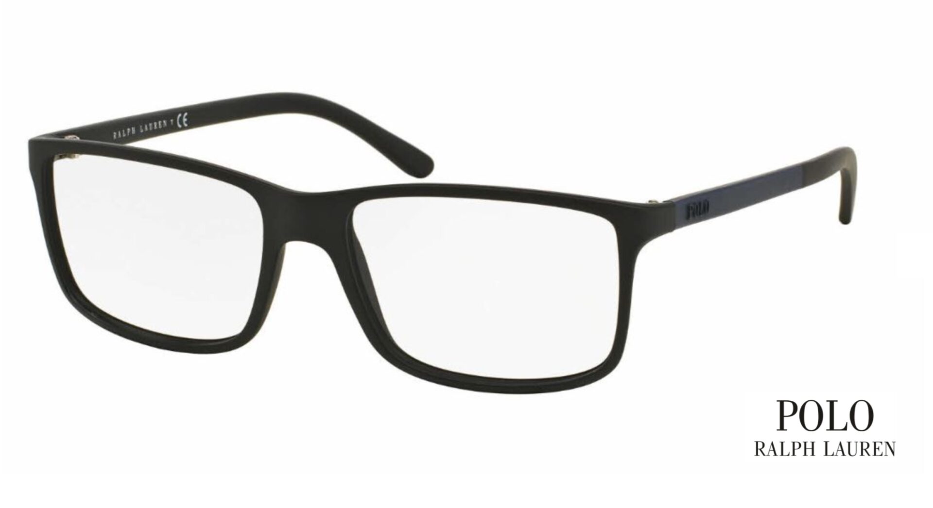 Black rectangular eyeglasses with a simple, modern design.