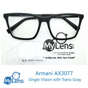 My Lens Armani Single Vision with Trans-Gray Lenses