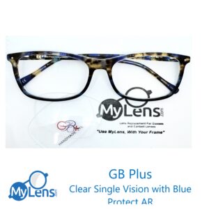 My Lens GB Plus with Clear Single Vision and Blue Protect AR Lenses