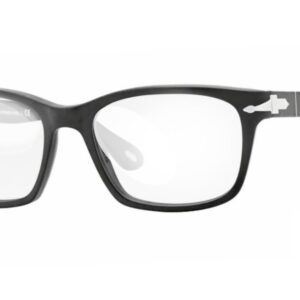 a pair of gloss black Persol glasses