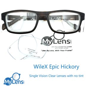 My Lens WileyX Epic Hickory with Single Vision Clear Lenses